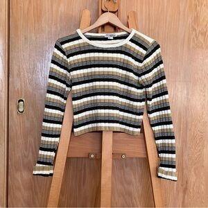 Amanda Adams New York cropped, striped sweater!